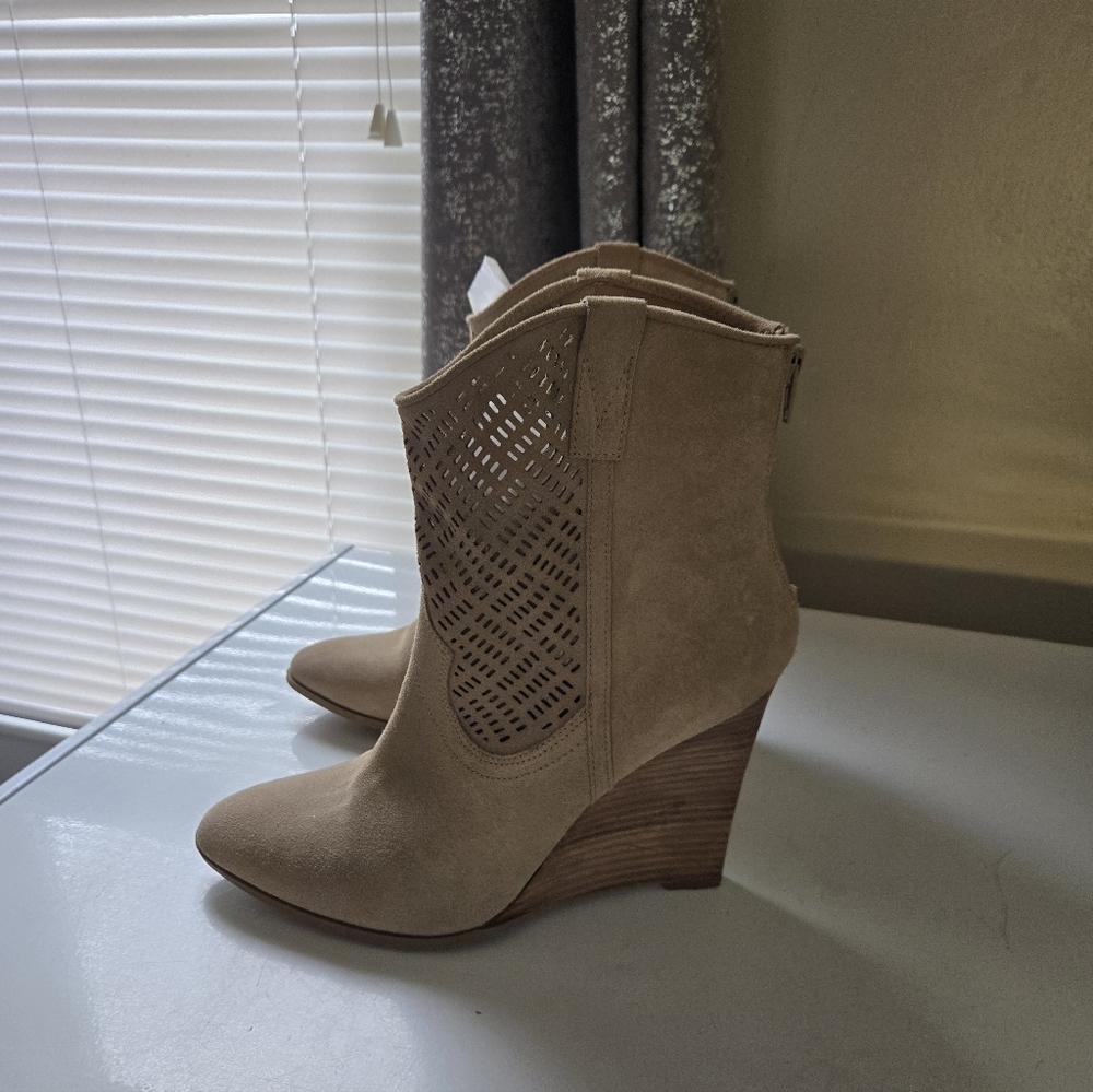 Tan Wedge Ankle Boots